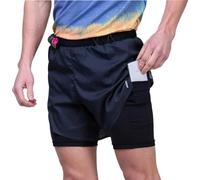 Ronhill Short de Course Tech Race Twin pour Homme, Tout Noir