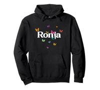 Ronja - Joli prénom de Fille avec des Papillons colorés Sweat à Capuche