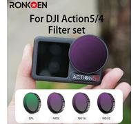 Ronkoen - filtre ND CPL pour caméra d'action DJI OSMO Action4/5Pro, accessoires CPL ND8 ND16 ND32, jeu d'objectifs, cadre en alliage d'aluminium