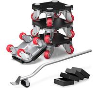 Ronlap Chariot de déménagement de meubles, chariot de déménagement à 4 roues très résistant, ensemble d'outils de déménagement pour équipement de déménagement, appareil de meubles lourds,