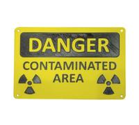 Ronlok 1 Pièce de Patchs Métalliques Haute Visibilité, Panneau D'Avertissement de Rayonnement Nucléaire, Identifie Efficacement Les Dangers, et Facile à Installer