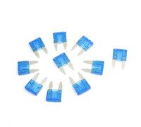 Ronlok 10 pcs ATC Mini Lame fusibles Automobile Fusible Plat 15A, Bleu