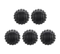 Ronlok Lot de 5 balles de massage en mousse polyuréthane pour massage musculaire - Étanche et facile à nettoyer - Noir