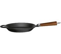 RONNEBY BRUK Poêle à frire Maestro en fonte plate avec poignée en hêtre brun Ø28cm