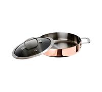 Ronneby Bruk Sauteuse en cuivre avec couvercle en verre Maestro 26 cm