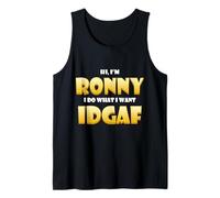 Ronny Costume IDGAF Meme Personalized First Name Ron Joke Débardeur
