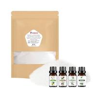 Ronoza® Sable de bougie parfumé 1000 g avec 4 parfums, romarin, eucalyptus, pomme, noix de coco, bougies Sable, granulés de cire pour faire soi-même une bougie de cire pour toutes les tailles