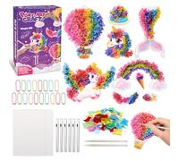 Ronronner Kit de Bricolage Enfant DIY - Activité Manuelle Enfant 8 Ans et Plus, Bouquet de Fleurs en Laine à Piquer avec Vase en Bois, Loisir Créatif (Licorne)