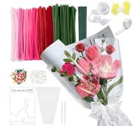 Ronronner Lot de 622 cure-pipes pour le bricolage, 7 couleurs, cure-pipes multicolores, pipe Cleaner Flower - Pipe Cleaner Flower - PipeCleaner Flower - Avec fil floral - Rubans pour bricolage - Rose