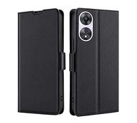RonRun Coque Compatible avec Oppo A78 5G, Housse Clapet Portefeuille Etui à Rabat Premium en Cuir PU avec Emplacements Carte de Crédit pour Oppo A78 5G(Noir)