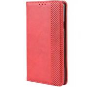 RonRun Coque Compatible avec ZTE Nubia Z80 Ultra, Étui à Rabat Portefeuille PU Cuir Multifonction Housse de Protection Antichoc, Rouge