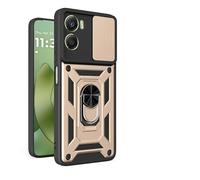 RonRun Coque pour Motorola Moto G06 4G Anti Chute Protection TPU PC Multi Couches Cache Objectif Glissant Support Rotatif 360 Degres Aimant Support Voiture，Or