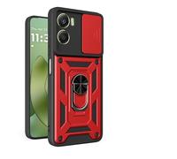 RonRun Coque pour Motorola Moto G06 4G Anti Chute Protection TPU PC Multi Couches Cache Objectif Glissant Support Rotatif 360 Degres Aimant Support Voiture,Rouge