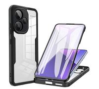RonRun Coque pour Oppo A79 5G, Antichoc Housse avec Protection écran, Robuste Double Face Bumper Transparent Etui Intégrale Case - Noir