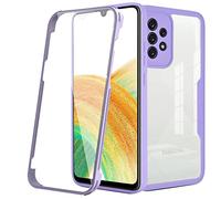 RonRun Coque pour Samsung Galaxy A04s, Antichoc Housse avec Protection écran, Case Robuste Double Face Bumper Transparent Etui Intégrale 360° Full Body Protection pour Samsung Galaxy A04s - Violet