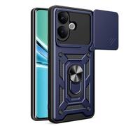 RonRun Coque pour Vivo V60 Lite Anti Chute Protection TPU PC Multi Couches Cache Objectif Glissant Support Rotatif 360 Degres Aimant Support Voiture，Bleu