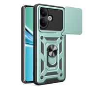 RonRun Coque pour Vivo V60 Lite Anti Chute Protection TPU PC Multi Couches Cache Objectif Glissant Support Rotatif 360 Degres Aimant Support Voiture，Vert