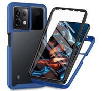 RonRun Coque pour Xiaomi Redmi Note 13 Pro 5G, 360° Transparente étui Antichoc Housse Integrale Transparent Silicone Bumper avec Protecteur d'Écran Intégré Case - Bleu