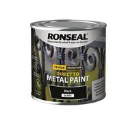 Ronseal - Peinture Direct sur Métal Noir Brillant 250ml