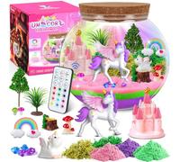 RONSTONE Cadeaux d'anniversaire Licorne pour Filles Jouets Cadeaux - Kits de Bricolage Terrarium pour Enfants 4 5 6 7 8 9+ Ans et Plus - Licornes Lumineuses pour Enfants avec Télécommande