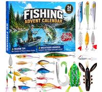 RONSTONE Calendrier de l’Avent Pêche 2026, 24 Leurres, Cadeau de Noël Homme | 24 leurres de pêche aux détails réalistes pour lacs, rivières et étangs, coffret cadeau pour pêcheurs