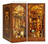 RONSTONE DIY Kit Maison de Poupée Booknook, Insert de Bibliothèque Avec Décor Alley et Bibliothèque Amovible, Miniature Avec Lumière LED Pour Adultes 14+
