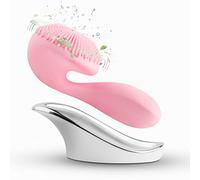 Ronux Brosse de nettoyage en silicone pour le visage - Électrique, rechargeable, étanche IPX7 - Perles magnétiques rotatives - 4 modes de fonctionnement - Massage du visage pour un nettoyage en