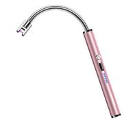 RONXS Briquet électrique rechargeable de type C avec affichage LED de batterie, briquet long sans flamme pour bougies, barbecue, camping (rose)