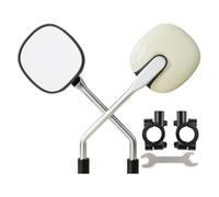 Ronyme 2 Pièces Rétroviseur Vélo Rétroviseur Électrique Large Vision Installation Facile Polypropylène Convient Cyclistes Extérieurs Déplacements Quotidiens, Beige