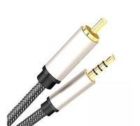 Ronyme 2X Câble Audio Vidéo Coaxial Numérique RCA vers Prise sans Perte 3,5 Mm Mâle Adaptateur D'entrée Auxiliaire Câble Coaxial D'extension pour Stéréo