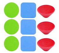 Ronyme 3 Pièces Ouvre- Silicone Non Glissant Pad Ustensile Polyvalent Tapis Cuisine Caoutchouc Prise Ergonomique Convient Personnes Âgées Repas Collectif Pique-nique Extérieur, Bleu, Bleu