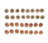 Ronyme 32x pièces d'échecs en bois jeu d'échecs jeu d'adresse jeu de stratégie fournitures d'échecs interactives pions Figurine pour adultes adolescents