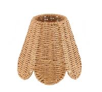 Ronyme Abat-jour en Papier Tressé Tissé à la Main avec Finition Beige pour un Style Rustique Surface Texturée Originale Design, Abat-jour En Corde De Papier Tressée De 15 15cm