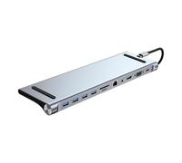 Ronyme Adaptateur de câble Hub USB Pratique Plug and Play avec Port PD 100W Performances Stables Station d'accueil de Type C Plusieurs Interfaces, 11 Ports