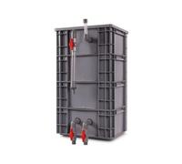 Ronyme Aquarium Filtration Unit Boîtier de Filtration Aquarium Chambre de Circulation Module Supérieur avec Molette d'ajustement et Tube Vertical Transparent, Moyen, 4 Couches