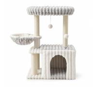 Ronyme Arbre à d'Activités Griffoir Niche Hamac Perchoir Structure Stable et Peluche avec Jouets Suspendus pour Chasse et Détente Convient aux Appartements Salons Maison
