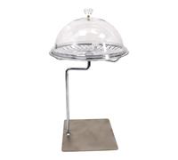 Ronyme Assiette à gâteau, présentoir à gâteaux transparent, présentoir à desserts, anti-poussière, avec couvercle, assiette à fruits pour pâtisserie, avec Support