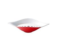 Ronyme Assiette Fruits de Mer Plat Service Plateau Présentation Sashimi Barque en Mélamine Stable et Pratique avec Texture Lisse Nettoyage Rapide Marquage, Rouge Et Blanc, Grand
