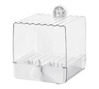 Ronyme Baignoire à Oiseaux Suspendue, Pratique et Transparente, idéale pour canaris et inséparables, Blanc