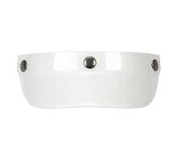 Ronyme Bouclier de Visière de Moto avec 3 Boutons-Pression Résistant Aux Rayures pour Casques 3/4, Blanc
