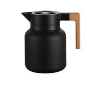 Ronyme Bouteille Isotherme Thermique Carafe Pichet Verseuse Pot Récipient à Vide à Double Paroi pour Boissons Chaudes et Froides Inox 304 Poignée Ergonomique, Array, Noir, 1.6L