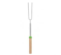 Ronyme Brochette Barbecue Accessoire Manche en Bois Poignée Ergonomique Boucle Suspendue Acier Inoxydable Adaptée à la Préparation des Repas Grillades, Vert