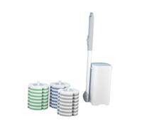 Ronyme Brosse de Toilette avec Manche Long et têtes de Rechange pour hôtels, Maisons et particuliers, avec 21 Recharges