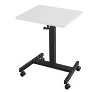 Ronyme Bureau Réglable en Hauteur Bureau Assis Debout Table Informatique Table de Travail Table Mobile Hauteur Modifiable Assis Debout pour Lecture Écriture, Blanc + Cadre Blanc, Chinois