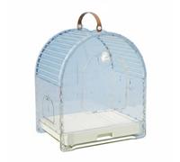 Ronyme Cage de pour Oiseau Portable Cage Transport Volière Mobile Caisse Transparente Vue Dégagée pour Surveiller l'Oiseau Confort Fonctionnel en Forme, Bleu Clair, Moyen