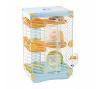 Ronyme Cage Hamster Refuge Rodentier Facilité Nettoyage Base Profonde Structure Métallique Multiniveau Convient Adolescents Maison de Ville, Bleu, 2-Couches 617H