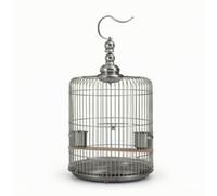Ronyme Cage pour Oiseaux en Acier Inoxydable Classique Volière Verticale Base Solide avec Grille Amovible Perchoir Bois et Mangeoires Métal Entretien Simple, 30型