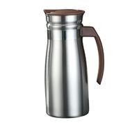 Ronyme Carafe à café isotherme en acier inoxydable de 0,8 couvercle étanche, distributeur de boissons polyvalent pour les fêtes, Marron avec Poignée