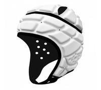 Ronyme Casque de Sport Enfant Casque Rembourré Casque de Protection Casque Léger Mousse EVA avec Oreilles Couvertes et Visage Dégagé Adapté au Football Rugby, Blanc, Adolescent M 7-12 Ans