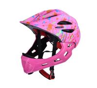 Ronyme Casque de vélo, Casque Intégral Multi-Sports pour Enfant, avec Éclairage LED, pour Vélo, Trottinette, Skate et Roller, Taille Réglable 46-53 cm, Design Graffiti et Confort Respirant, Rose